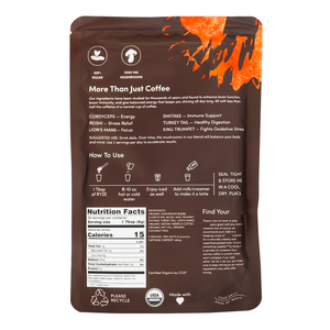 Poudre de café infusée de champignons d'origine européenne avec crinière de lion et avantage chaga - Product Image 4
