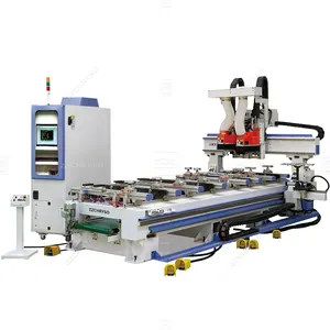 Mesin pertukangan kayu router cnc 4 * 8ft 3 poros 1228P atc cnc router kayu untuk mdf pemotongan pembuatan pintu furnitur kayu