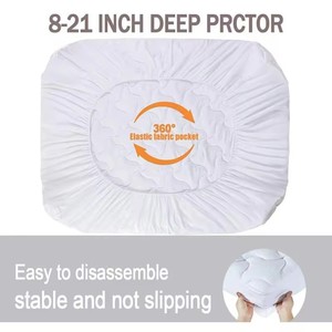 Di alta qualità in cotone 100% ipoallergenico morbido letto di protezione trapuntato coprimaterasso coprimaterasso bianco coprimaterasso - Product Image 6