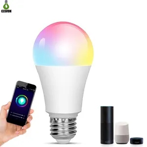 智能光RGB灯泡15w变色wifi照明E27 B22 RGB LED灯泡调光兼容的智能生活APP Google Home Alexa