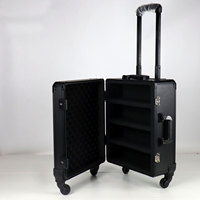 Boîte à outils carrée en aluminium personnalisée OEM/ODM, valise de transport avec poignée trolley, mousse EVA, logo personnalisé, serrure à clé métallique, étanche et antichoc