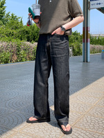 Jean en denim pour homme, coupe skinny, style victorien, avec détail de laçage à l'ourlet et crochets, vente en gros