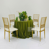 Chaises empilables de qualité supérieure, modernes, durables, en acier inoxydable doré, pour salle à manger d'hôtel, salle de réception, événements.