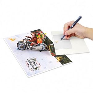 Carte de Noël pop-up en forme de motoneige, Joyeux Noël, Père Noël, Carte de vœux 3D, Cadeau de Noël avec enveloppe et message - Product Image 4