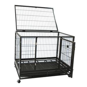 Cage pour chien Cage pour chien Usine Vente en gros Cage pour chien robuste Métal noir Extérieur Intérieur Cage pour chien grand espace - Product Image 3