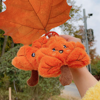 Porte-clés en peluche série Feuille d'érable d'automne, pendentif de sac mignon en forme de feuille de dessin animé, décoration d'automne, petit cadeau