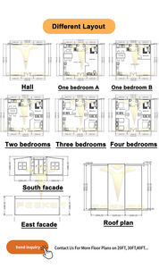 Maisons pliables en Chypre, grandes maisons préfabriquées modulaires extensibles et personnalisables de 60 m2, à emporter, à pousser vers l'extérieur - Product Image 5