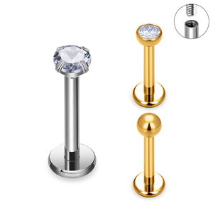 F136 G23 Titan Labret <span class=keywords><strong>Piercing</strong></span> Lip Nhẫn 16G Nội Bộ Chủ Đề Tai Tai Tai Helix Sụn Daith Stud Bông Tai <span class=keywords><strong>Piercing</strong></span> Đồ Trang Sức - Product Image 1