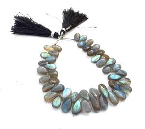 Perles en forme de poire lisse de pierres précieuses de Labradorite Flashy bleu naturel pour la fabrication de bijoux incroyable 2022 populaire - Product Image 5