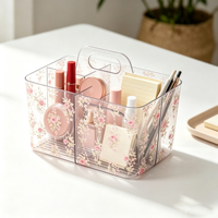 Boîte de rangement pour cosmétiques, table de toilette, étagère pour produits de soin de la peau en PET, anti-poussière, grande capacité, boîte de rangement de qualité supérieure pour bureau