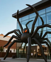 Modèle d'araignée gonflable effrayant avec lumières LED, design étanche pour la décoration de jardin d'Halloween, décorations d'entrée de maison hantée