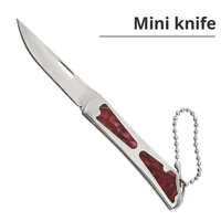 Draagbare Roestvrijstalen Opvouwbare Mes Mini Pakket Opener & Fruit Mes Met Sleutelhanger Voor Outdoor Camping Zelfverdediging