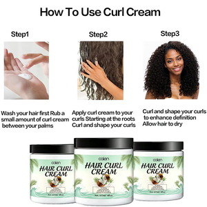 Crema para realzar rizos de marca privada, fórmula con aceite de coco de fijación fuerte para cabello rizado definido con hidratación intensa y control del encrespamiento - Product Image 6
