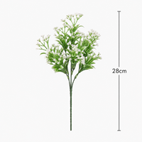 Buisson artificiel de 28 cm avec fleurs blanches pour la décoration de la maison, des mariages et des fêtes