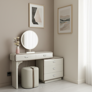 Set Moderno e Lussuoso di Toeletta Bianca, Appositamente Progettato per la <span class=keywords><strong>Camera</strong></span> da Letto, con Cassetti Multipli e Luce per Fotocamera - Product Image 4