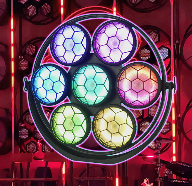High Brightness LED Retro Light 7X50W COB Blinder Light Strobe Horse Racing Effect DMX512 Stage Lights for DJ Disco Club Wedding