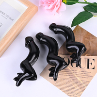Sculpture en cristal naturel, obsidienne noire, corps de femme, pénis, pour décoration