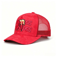 Casquette de camionneur personnalisée OEM, créez votre propre logo, en daim, 5 panneaux, maille, fermeture à pression, pour hommes, avec patch brodé 3D, vente en gros