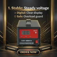 Régulateur de tension monophasé 220V AC entièrement automatique, type relais, servo AVR SVR 1000VA 1000W pour appareils électroménagers