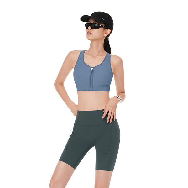 FH Custom Logo Ribbed Yoga Vest With Zipper Women V Neck Padded Sports Bra Gym Fitness Workout Crop Top Sleeveless Yoga Tank Top