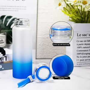 LOVFE Bouteille d'eau en verre de voyage 400 ml en gros, haute qualité, anti-fuite, écologique, pour la rentrée scolaire, design créatif - Product Image 3