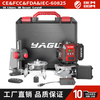 Niveau laser industriel à 16 lignes, haute précision, entièrement automatique, lumière verte infrarouge visible, intérieur/extérieur