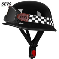 Casque demi-face rétro vintage de style allemand, homologué DOT, avec boucle à dégagement rapide, protection de la tête pour la conduite à moto, beige