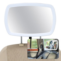 Miroir de siège auto pour bébé avec éclairage LED réglable et télécommande, miroir de voiture pour bébé avec lumières