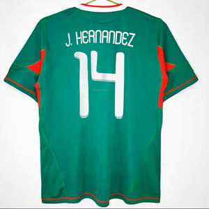 เสื้อฟุตบอลย้อนยุคเม็กซิโกปี 2010 ราคาส่งถูกจากจีน รับสกรีนโลโก้ เสื้อฟุตบอลผู้ชาย 14 วินเทจ ตัดเย็บอัตโนมัติ - Product Image 2