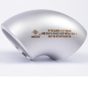 ข้อต่อท่อสแตนเลส เวียดนาม ข้องอ 90 องศา รัศมีสั้น ASME B16 9 ASA403 304 304L 316 316L แบบเชื่อม 1 ถึง 12 - Product Image 2