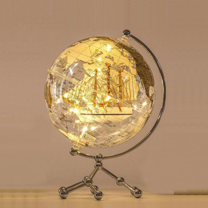 Wellfun venta al por mayor Globe World 10 pulgadas decoración del hogar creativo transparente globo terráqueo Ideas de regalo globos tierra con <span class=keywords><strong>velero</strong></span> - Product Image 3