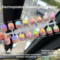 SH 0.2g/pot Pigment Gel UV Chrome Effet Miroir Sirène Transparent Poudre Solide Laser Effet Magique Pigments Effet Aurore