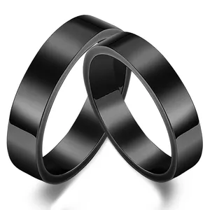 Venta al por mayor anillo de plata de las mujeres avión-Negro bouple boda Avión de el anillo de acero inoxidable de los hombres y las mujeres de compromiso tanishq anillos unisex envío gratis minimalista je