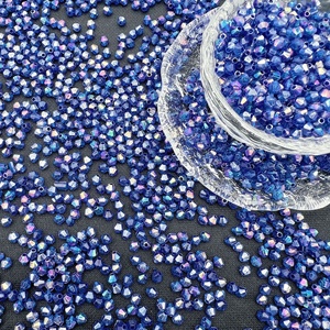 도매 AB 색상 이중 뾰족한 다이아몬드 직선 구멍 구슬 DIY 페르시 보석에 대한 투명 색상 아크릴 플라스틱 루사이트 - Product Image 6