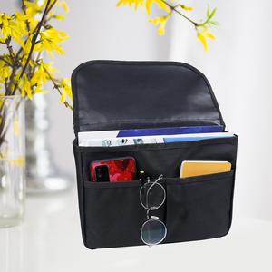 Borsa portaoggetti nera per sedie a rotelle con bracciolo tascabile porta accessori per riabilitazione - Product Image 3