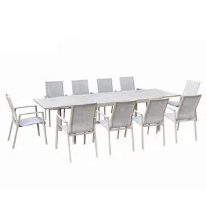 热卖专业OEM工厂防水防紫外线户外家具明矾露台餐桌椅