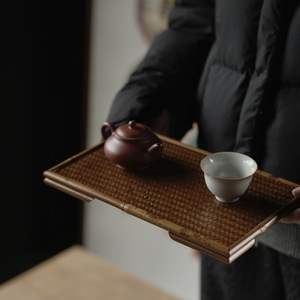 Xiangfei bamboo tea mat <b>tray</b>, tea saucer, tea serving <b>tray</b>, scholar's tea set <b>storage</b> <b>tray</b>, antique tea <b>tray</b>, dry brewing table - Product Image 3