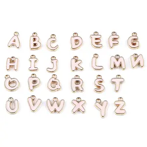 DIY Charm 26pcs Set Oil Drop 26 Letter Charms Cute Enamel Capital Initial Pendants For Bracelet Necklace DIY Decorating