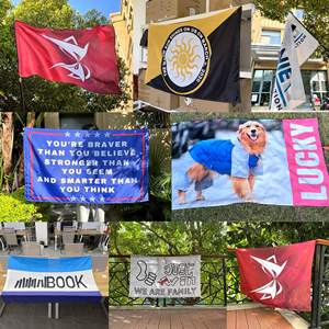 Bán buôn 100% polyester in kỹ thuật số quốc gia tùy chỉnh thiết kế cờ hiệu cờ - Product Image 4