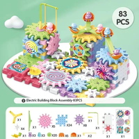 Jouet de construction polyvalent électrique pour l'éducation scientifique précoce, avec engrenages mécaniques et pièces à assembler, pour enfants