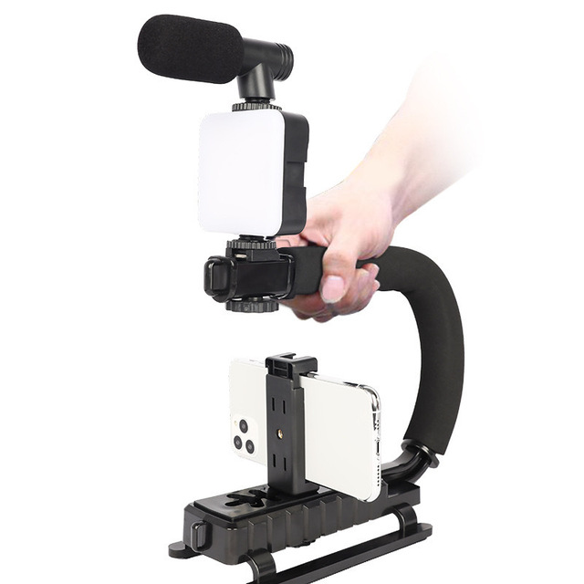 AY-49/49T/49H/49U/49Z Series Vlog Mobile Phone LED RGB Fill Light Tripod Microphone Live Broadcast Kit for Video Live-Streaming