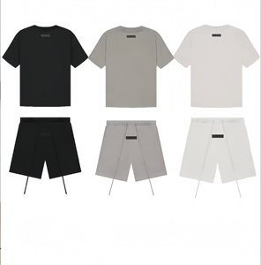 Top Quality 22SS Men's Tshirt O-Neck Ess <b>Short</b> Sleeve Streetwear Solid Color 100% Cotton Oversize T-Shirt Black Casual Tee - Product Image 1