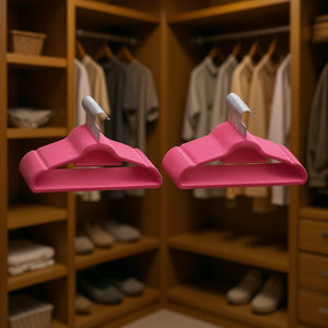 Juego de 100 Perchas de Terciopelo Rosa Antideslizantes para Organización de Ropa en Armario - Product Image 2