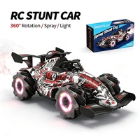 Coche de Carreras RC con Pulverizador 1:10, Coche de Derrape con Control Remoto 2.4G, Luces LED, Ruedas con Pulverizador de Niebla, Juguete de Radiocontrol para Niños