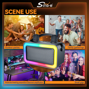 ZQS1491W SING-E มินิกล่องดีเจลำโพงไมโครโฟน<span class=keywords><strong>คาราโอเกะ</strong></span>บลูทูธแบบพกพาขนาดเล็กลำโพงไร้สายขนาดเล็กสำหรับบ้าน - Product Image 3
