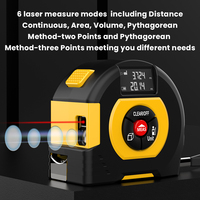 Alat ukur jarak 330ft portabel, alat ukur Laser 5m dapat diisi ulang, pita pengukur Digital