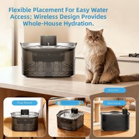 Fontaine à eau portable entièrement automatique pour chats et chiens avec rayons infrarouges, conception détachable, rechargeable, en matériau PC