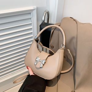 Borsa a tracolla da donna in PU con fiocco, chiusura a cerniera, piccola, vintage, versatile, nuova <span class=keywords><strong>moda</strong></span> <span class=keywords><strong>coreana</strong></span> - Product Image 4