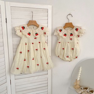 Vestido de Princesa Bordado Dulce de Verano para Niñas, Body de Bebé, Conjuntos a Juego para <span class=keywords><strong>Hermanas</strong></span> - Product Image 4
