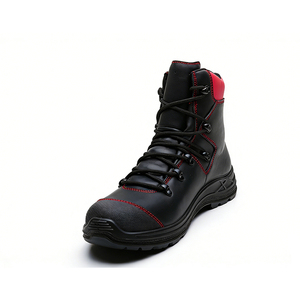 Chaussures de sécurité pour hommes, légères, respirantes, anti-écrasement, confortables, déodorantes, avec embout composite, dessus en cuir pleine fleur, pour usage en usine - Product Image 4